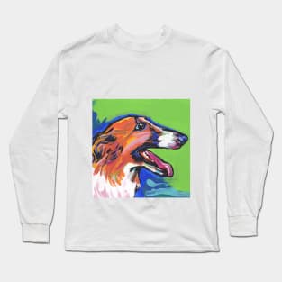 Borzoi Bright colorful pop dog art Long Sleeve T-Shirt